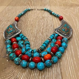 Turkish turquoise statement necklace